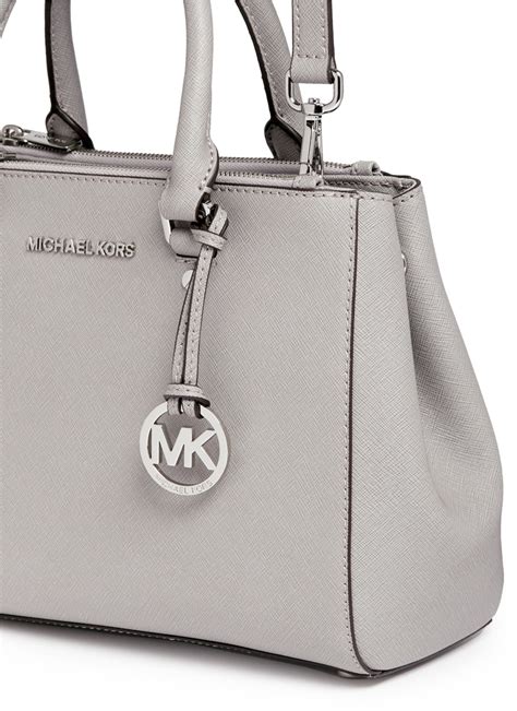 michael kors gray safiano leather sutton medium|Michael Kors Sutton Saffiano Leather Medium Satchel .